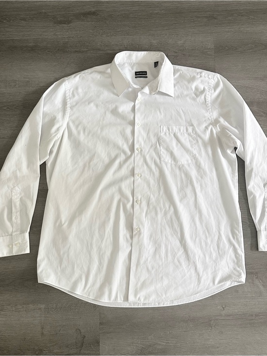 Van Heusen Other - Van Heusen White Wrinkle Free Dress Shirt Regular Fit Pocket Size 17.5 34/35